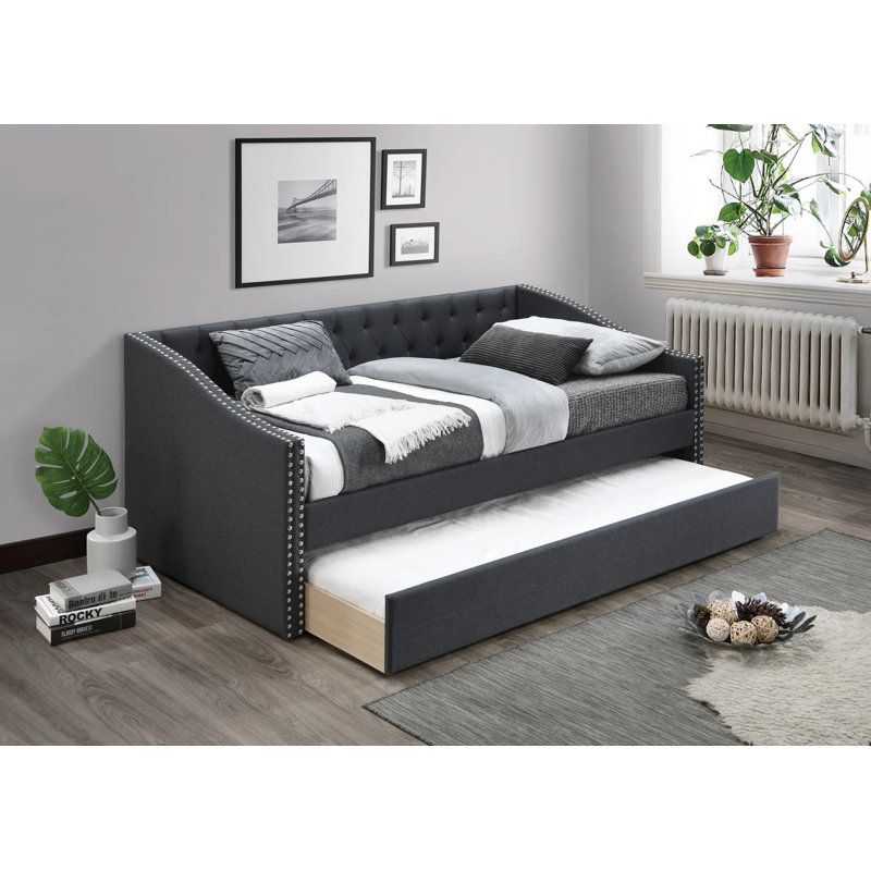 Ariarna Upholstered Daybed, Charcoal