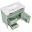 Meuble-lavabo autoportant avec lavabo en céramique, tiroir rabattable, tablette réglable et finition peinte pour les salles de bain modernes-1956856953