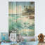 Azur, paysage de palmiers, horizon côtier, art sur bois de pin naturel-2133864571