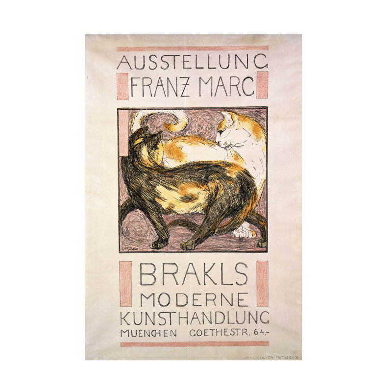 Franz Marc, deux chats, 1909-10, art sur toile, H 19 po x l 12 po