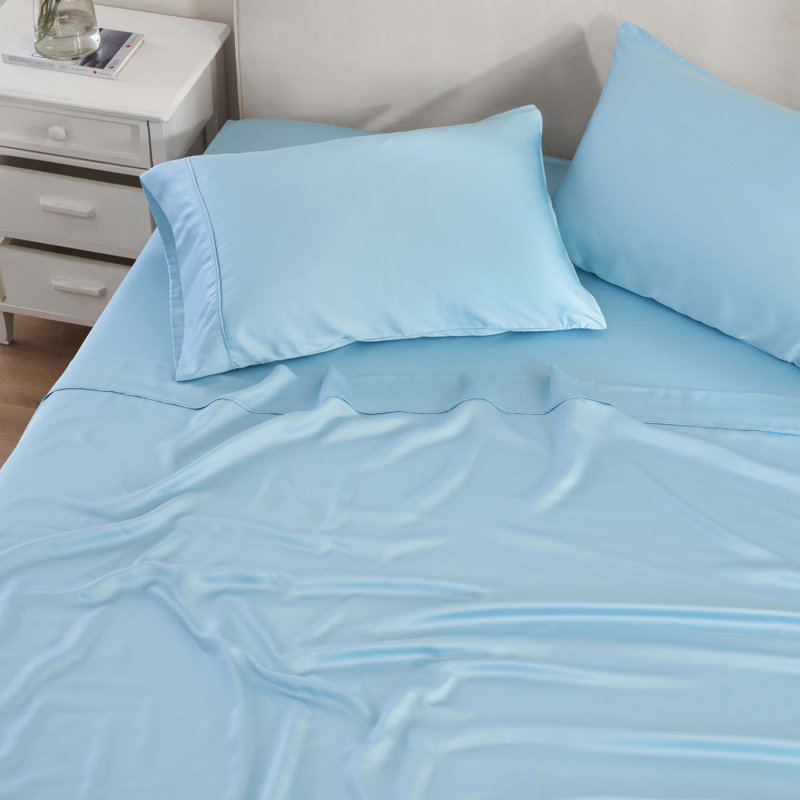 Lit de poche modulaire modulaire de Beechwood, Bleu clair, Ensemble de draps pour très grand lit californien