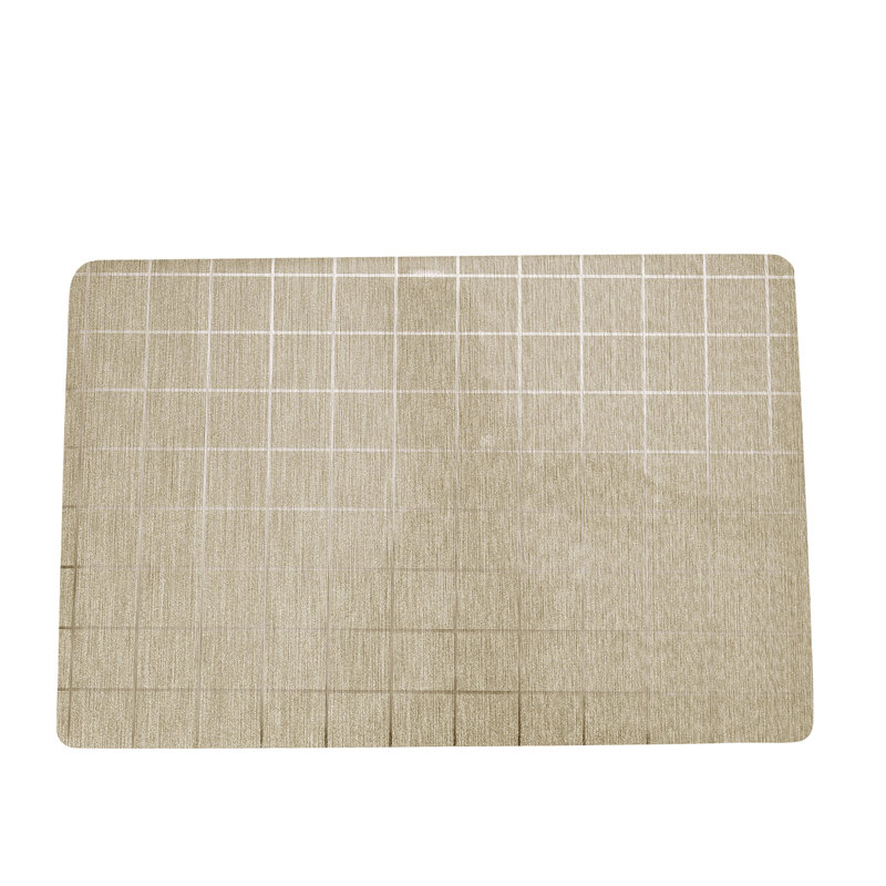Ensemble de 6 napperons durables en PVC géométrique résistant à la chaleur pour les repas et les décorations de Noël, Beige