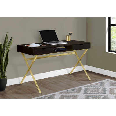 Bureau d'ordinateur, bureau personnel, ordinateur portable, tiroirs de rangement, L 48 po, stratifié de travail, métal, contemporain, moderne