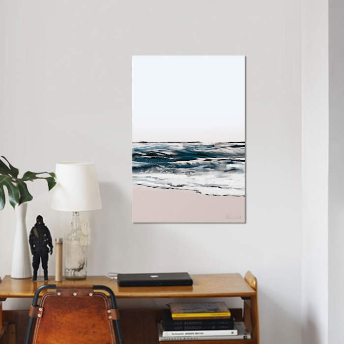 Impression d’art graphique Seashore, H 26 po x l 18 po x P 1,5 po, Toile tendue