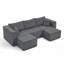 Gris compact modulaire, velours côtelé compressé, 3 places, style minimaliste, sans assemblage, espace optimisé pour les petits appartements avec espaces de vie modernes