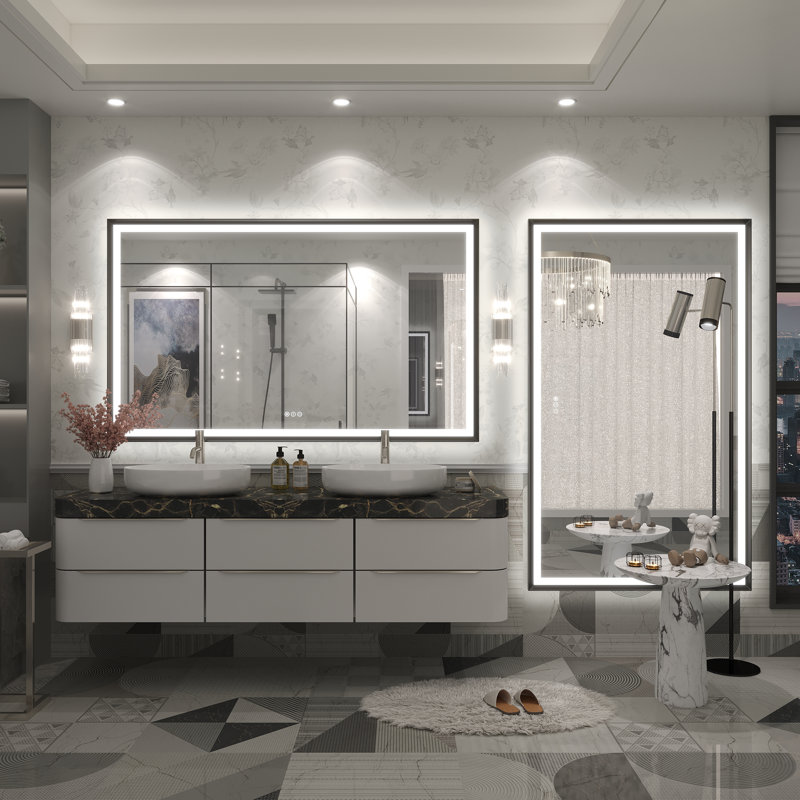 Miroir de salle de bain / meuble-lavabo mural Molly, 60 po x 36 po