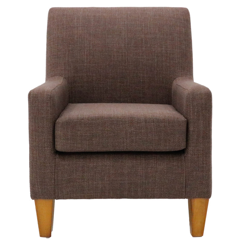 25" W Armchair, Brown Polyester Blend