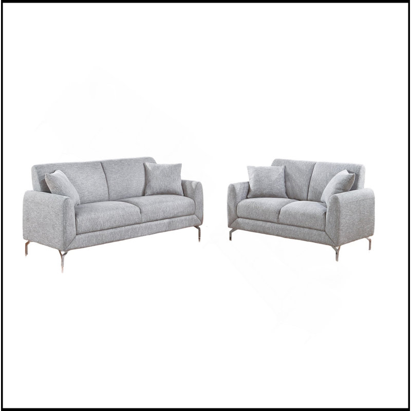 Ensemble de canapé 2 pièces Elegant, Gris clair