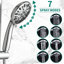 Wall Mount Shower With Stainless Steel Slide, Dual 7-setting Head, - Head Spa System Finish, Drill-