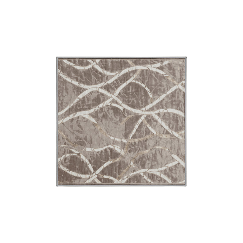 Tapis gris lavable à la machine, Carré 8 pi