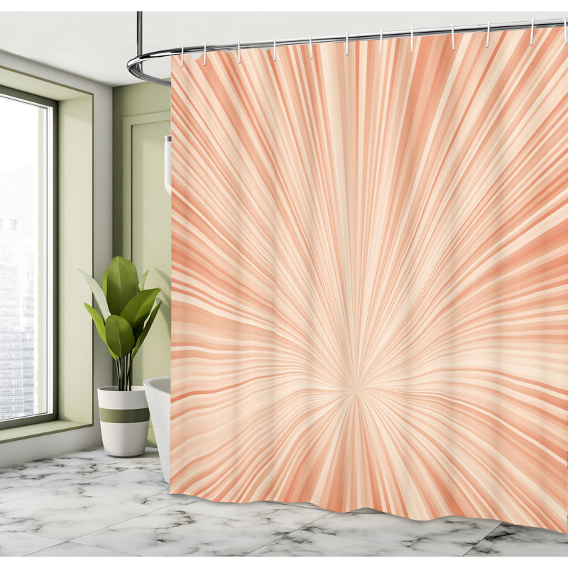 Ensemble de rideau de douche + crochets, H 69 po x l 75 po, Pale Peach