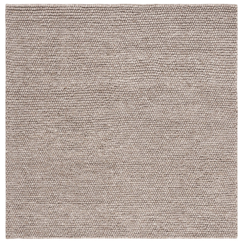 Tapis brun fait à la main Elle, Carré 4 pi