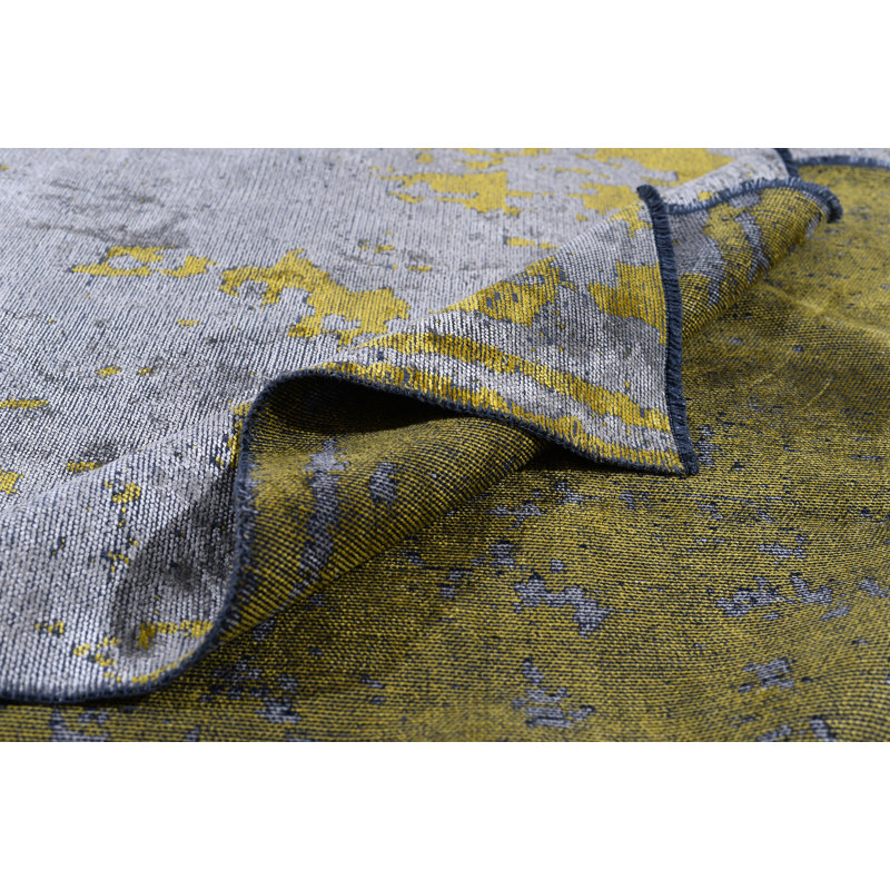 Rapture Abstract Gray/Yellow Area Rug, Rectangle 7'10" x 9'10"