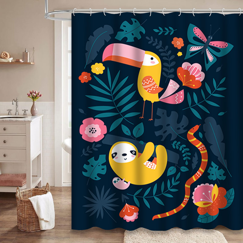 Rideau de douche avec 12 crochets, L 72 po x l 84 po