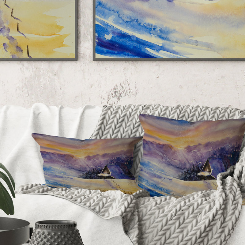 Coussin décoratif mauve Sunset