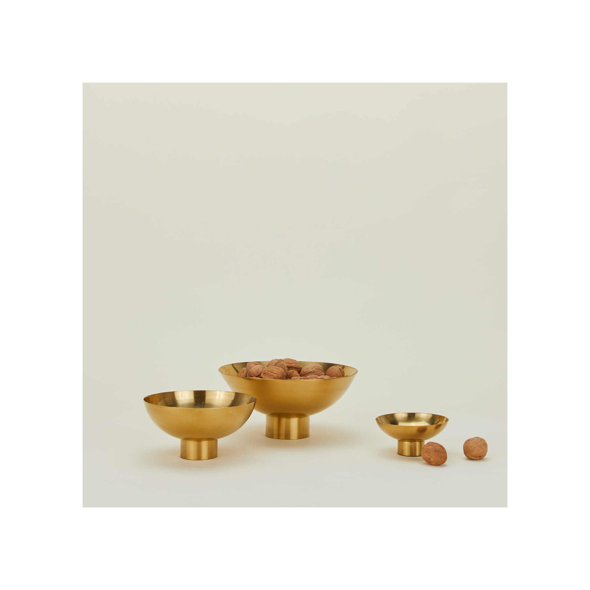 Essential Footed Bowl - Large, 4" H x 8" W, Brass