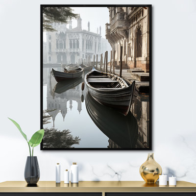 «Gray Canal Reflections In Monicolore I», reproduction sur toile