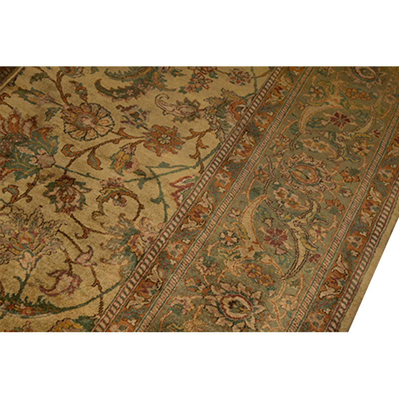 Wool Oriental Area Rug in Gold