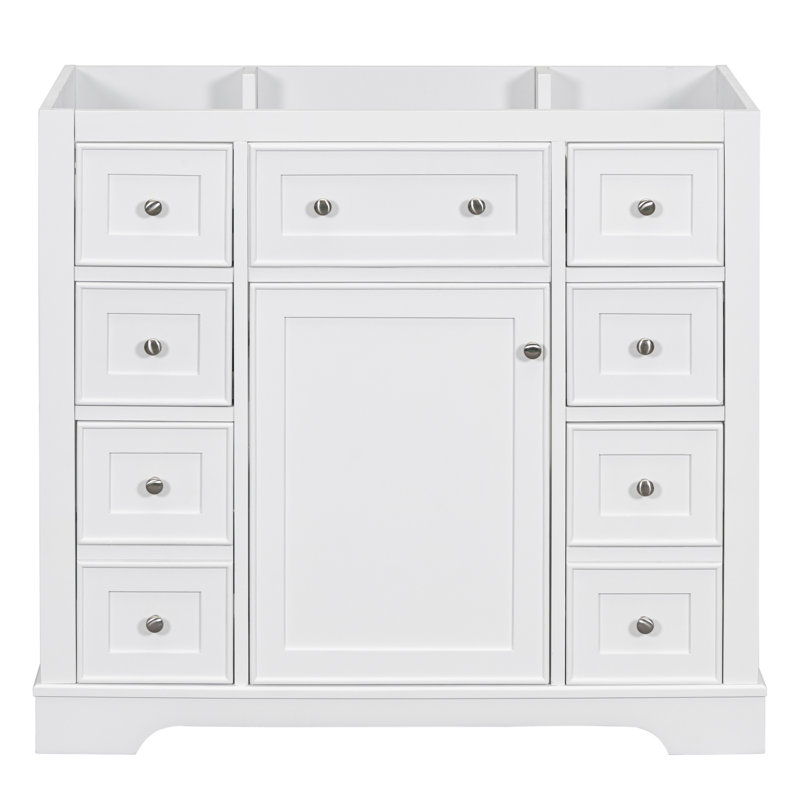Meuble-lavabo, une armoire de rangement en bois et six tiroirs, meuble-lavabo pour la maison, appartement, Blanc