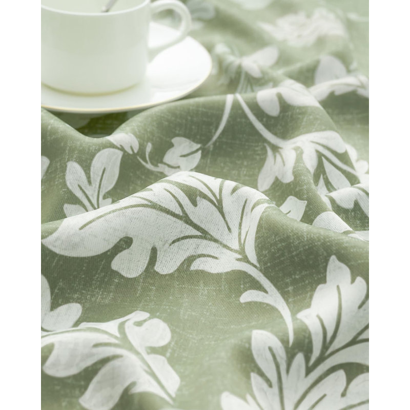 Rideaux occultant à motif de feuilles à volutes pour chambre, L 52 po x L 63 po