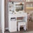 37" Left Drawer Desktop LED Vanity Table + Cushioned Stool, Large Sliding, Touch Control, 3-Color Switching Mirror, High Capacity Storage Fashionable Makeup Dressing Set, EPA, GCC, UL Certificate-1089054066