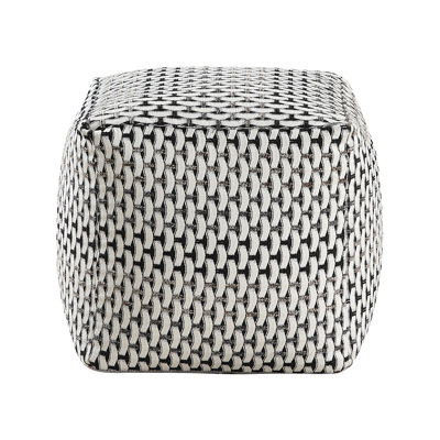 Fabric Square Pouf Footstool, Non-Slip, 300Lbs Weight Capacity, Multi, 16X16x16 Modern Footstool Pouf, Multi-Color, 16" Cube