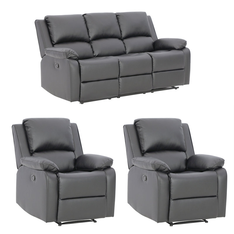 Nevae 3 - Piece Living Room Set, Grey