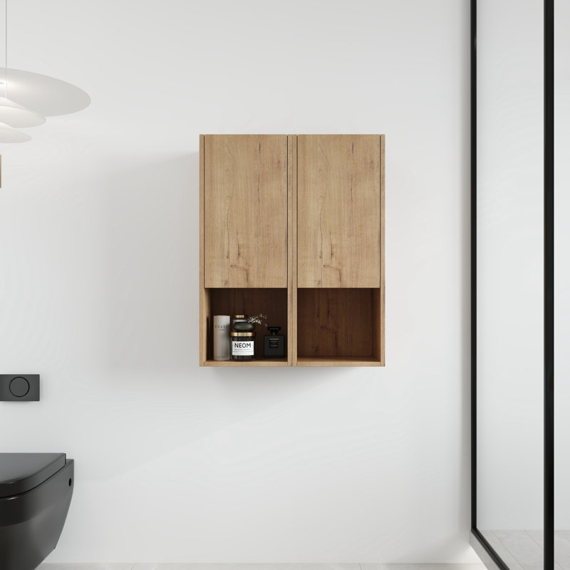  Armoire de salle de bain murale Cranor avec rangement ouvert et fermé, H 29,55 po x l 24 po x P 9,86 po