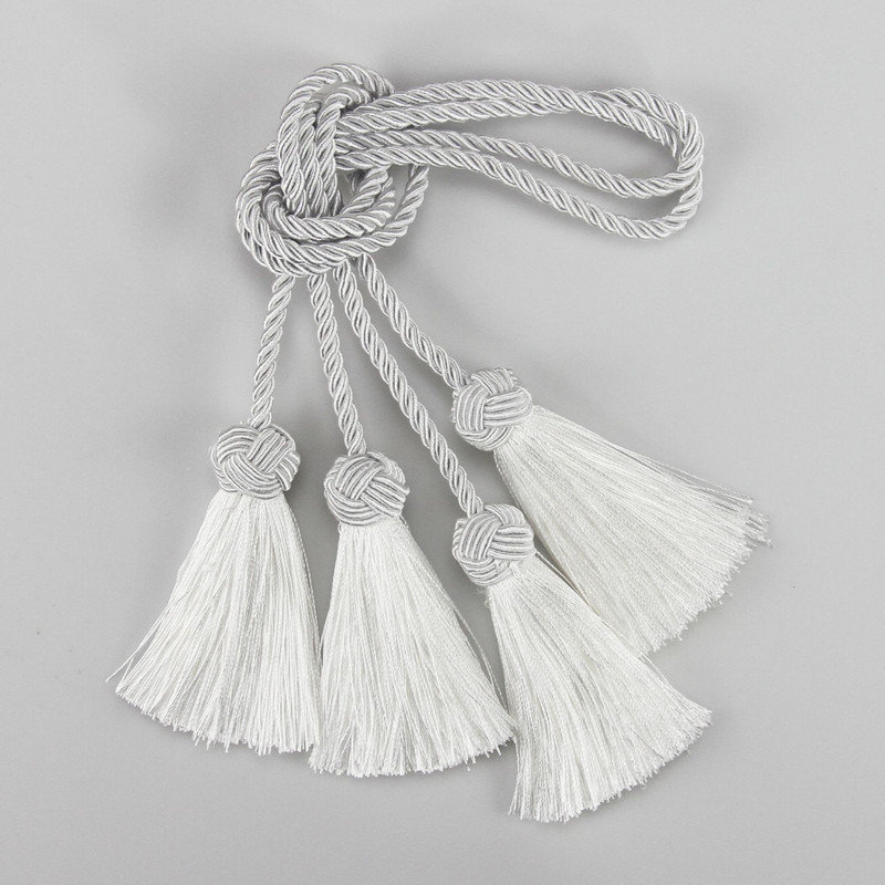 Tassel Curtain Tiebacks with Rope Design for Modern and Traditional Home Décor 2 Pcs, White