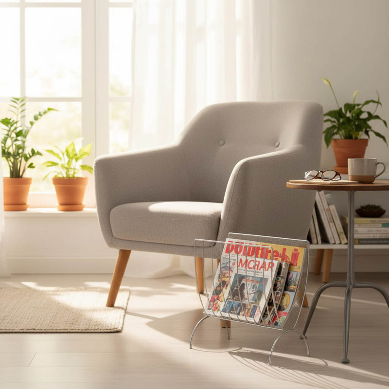 Metal Free Standing Magazine Rack