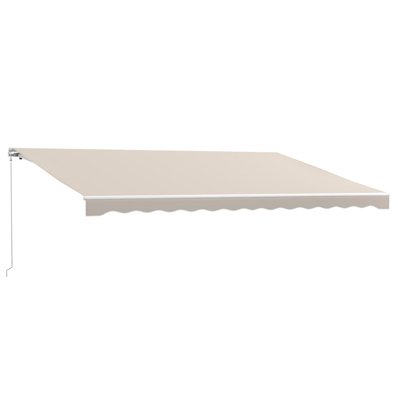 Patio Awning, Canopy Retractable Sun Shade Shelter W/ Manual Crank Handle For Deck, Yard, H 59,1 po x l 189 po x P 118 po