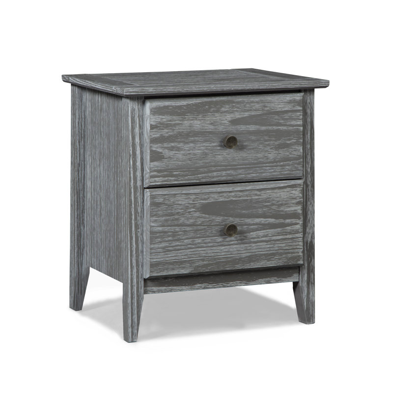 Greenport 20'' W Solid Wood Nightstand, Brushed Gray