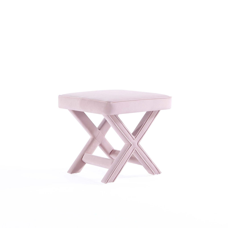 Repose-pieds en bois massif de 20 po Abigail, Rose