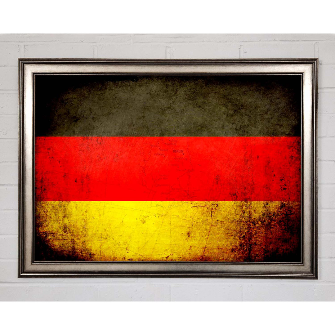 Deutschland Flagge Grunge Gerahmter Druck