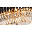 Lustre 8 lumières doré et noir avec cristaux transparents