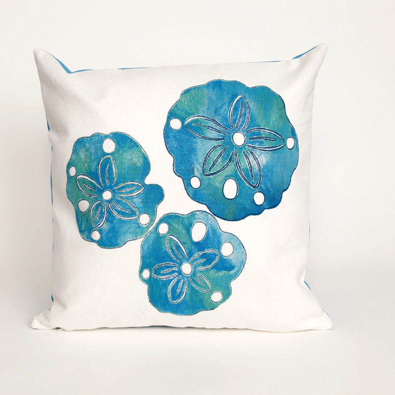 Hugo Sand Dollar Indoor/Outdoor Throw Pillow, Blue