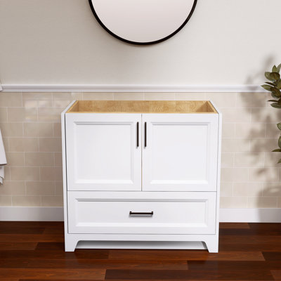 36" Single Bathroom Vanity Base Only Solid Wood Freestanding Bath Vanity Cabinet (Assembled)