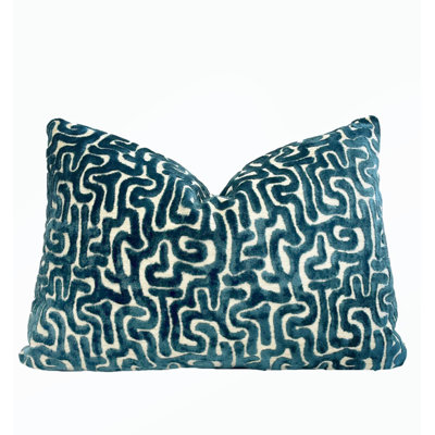 Velvet Maze Lumbar Throw Pillow Cover
