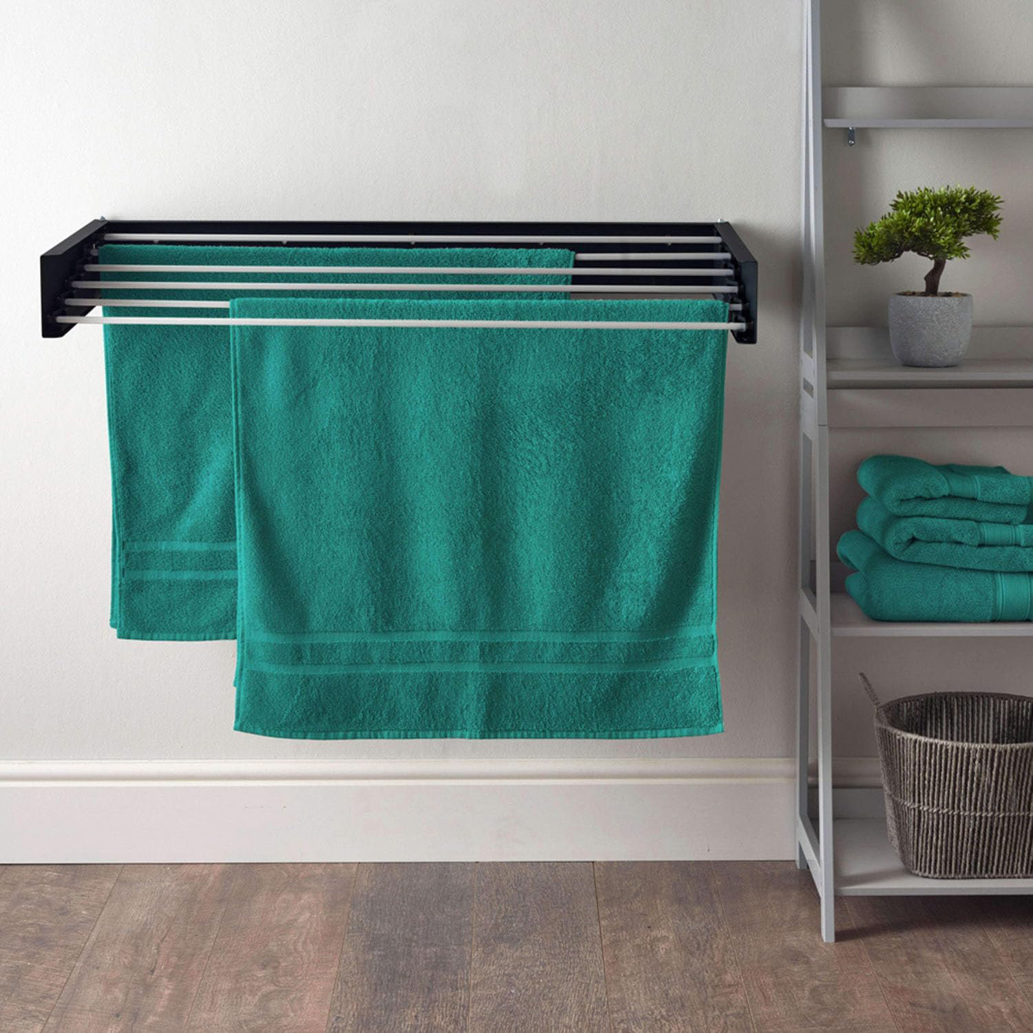 17 Stories 100Cm Wall Mounted Folding Laundry Drying Rack – Collapsible ...