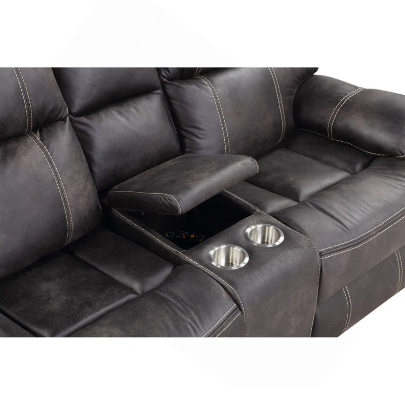 Gray Power Reclining Loveseat, Gray