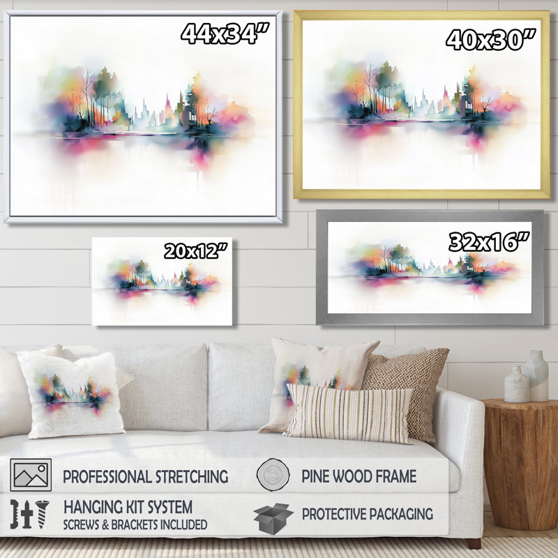 «Lake Eernal Balance In Autumn II», art mural paysage d'automne, H 34 po x l 44 po, Toile tendue, Ne s’applique pas
