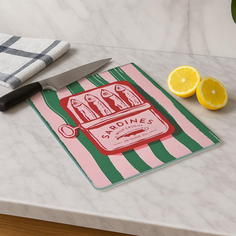 Premium Tempered Glass Cutting Board, 11.8 x 15.7 inches | 100% Antibacterial, Easy Clean Design with Non-Slip Silicone Feet | Ideal for Safe Food Preparation in Kitchen, Stylish & Functional