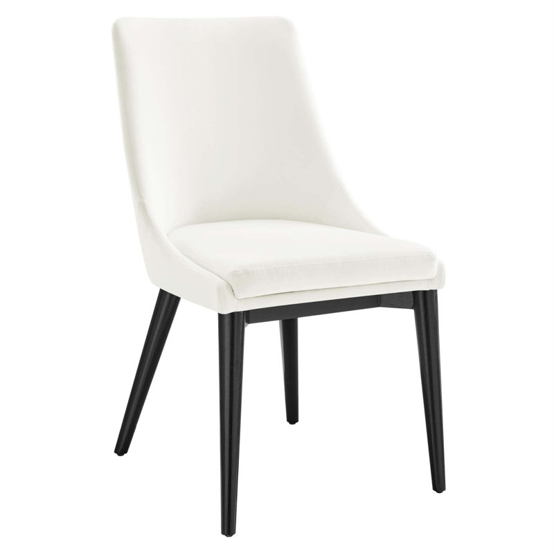 Modway Viscount Performance Velvet Dining Chair, White