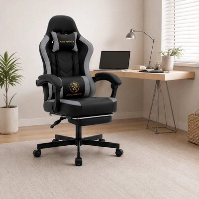 Fauteuil de jeu de course et de course réglable, inclinable et ergonomique en similicuir