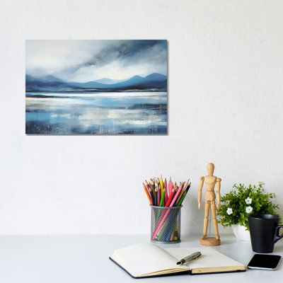 «Blue Abstract Lake», reproduction d'art sur toile tendue