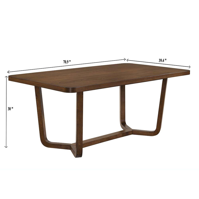 Ensemble de salle à manger 6 pièces Mid-Century Modern, 6 pièces: table, banc, 4 chaises