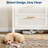  Modern Fluted 4-Drawer Storage Dresser - Tall Chest with White Body & Wood Color Top - Metal Handles - Clothes Organizer for Bedroom, Closet, Living Room, Entryway - White-1892601814