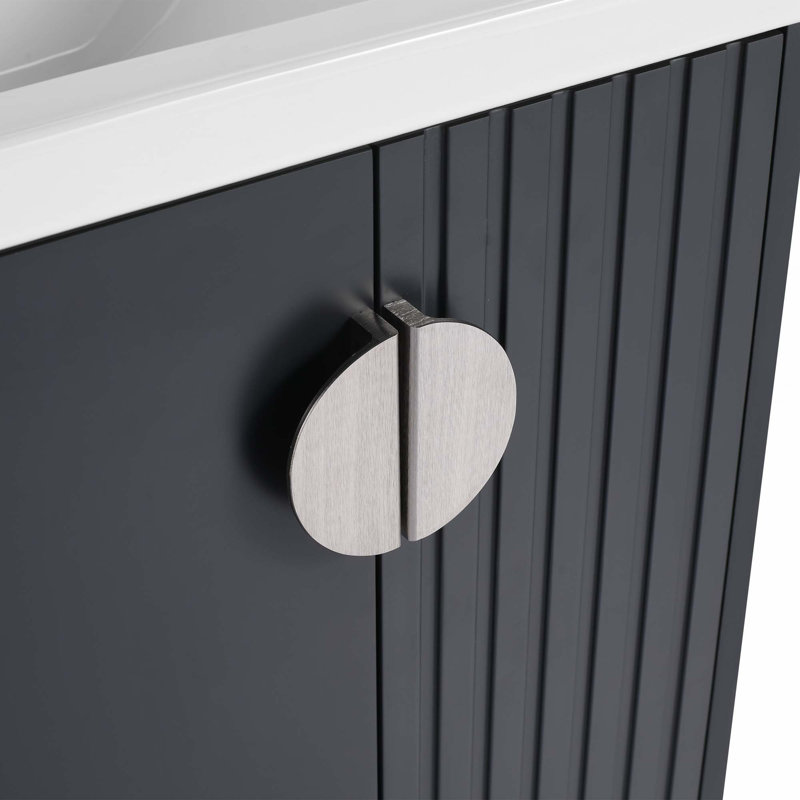 Small Bathroom Vanity With Sink, Black, 24"