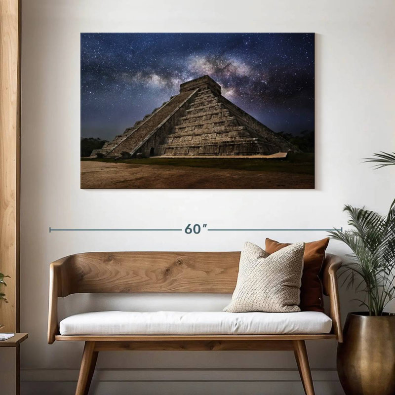 Temple Kukulcan la nuit, H 32 po x l 48 po