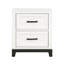 Table de chevet 2 en blanc - Meuble de rangement rustique en bois 2 tiroirs
